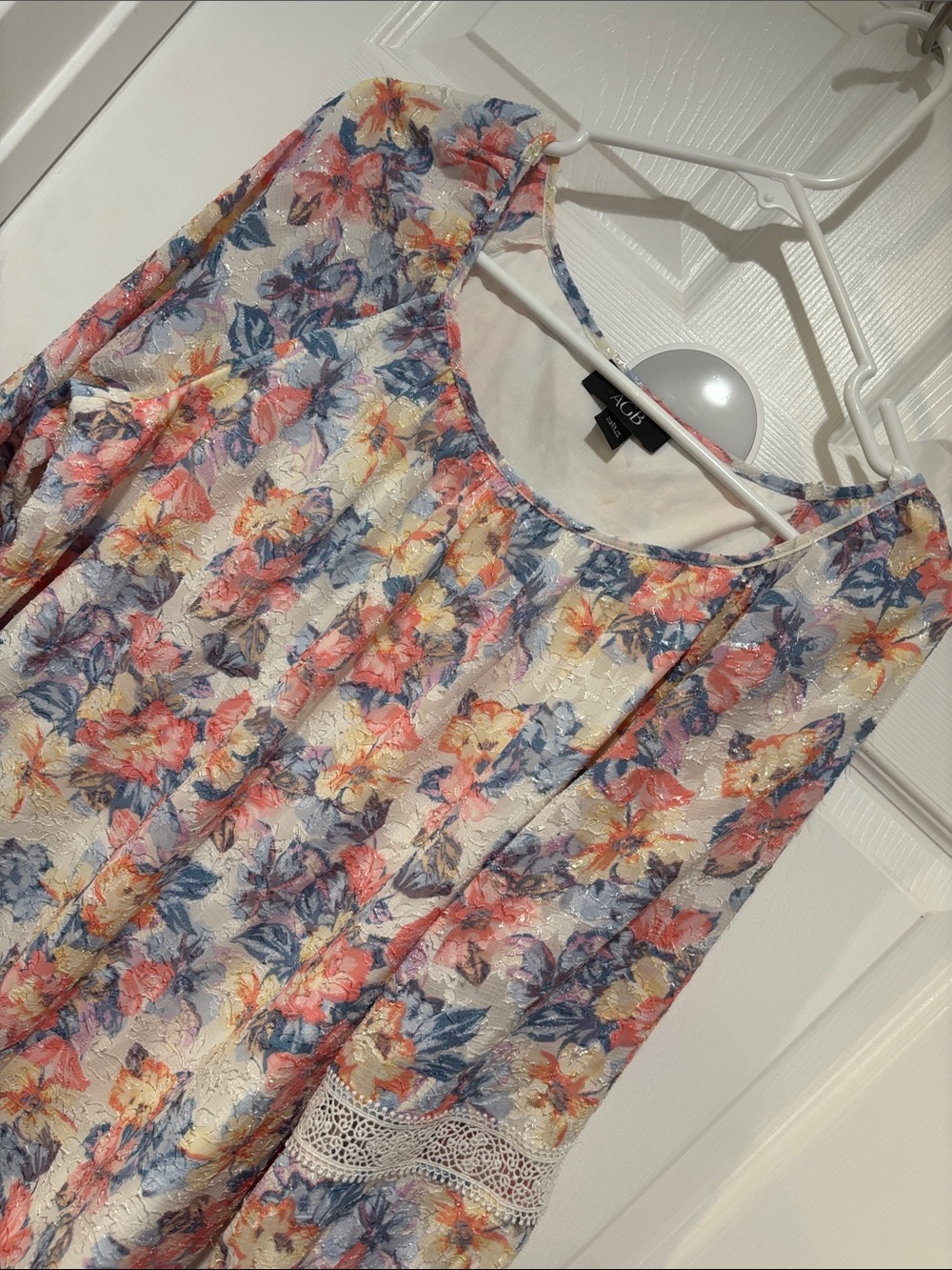 AGB Textured Floral Boho Cottagecore Women's Top
